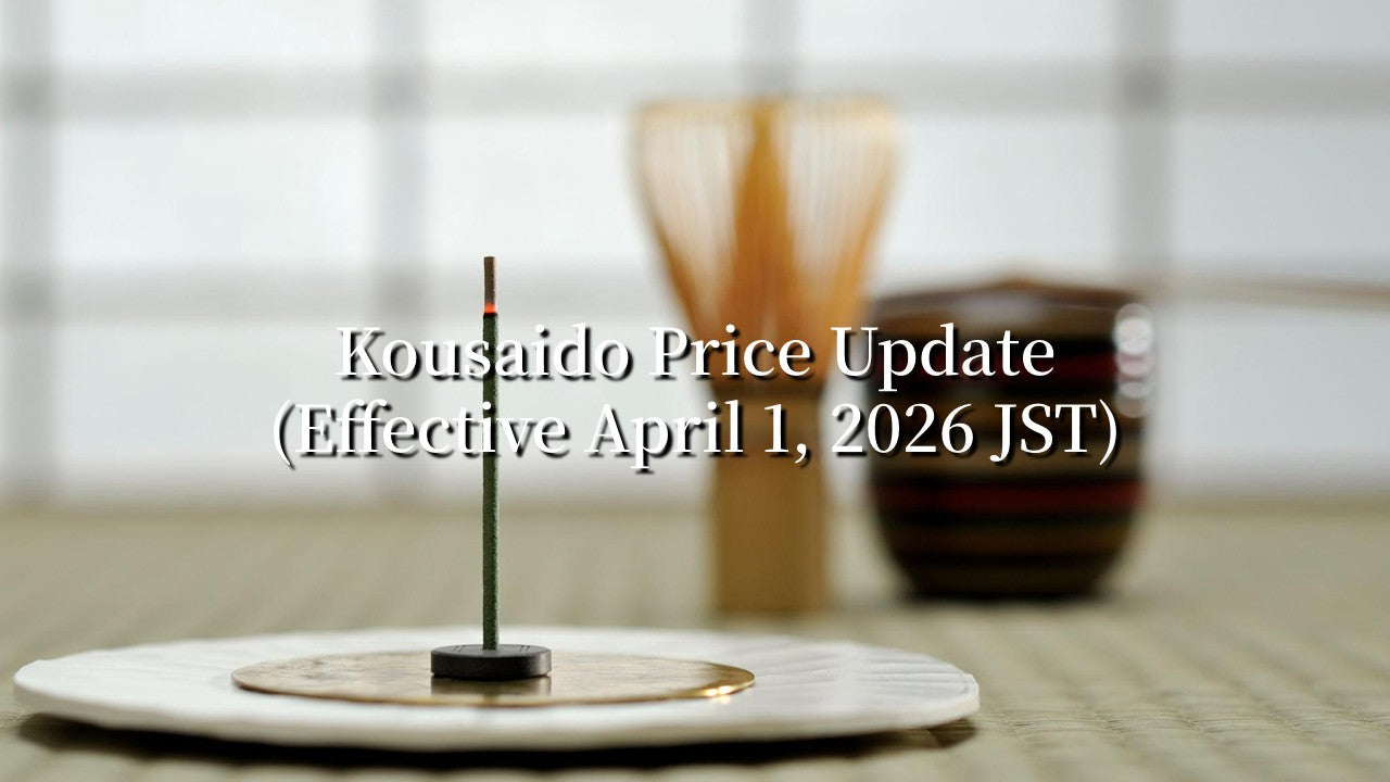 Kousaido Incense Price Update (Effective April 1, 2026 JST)