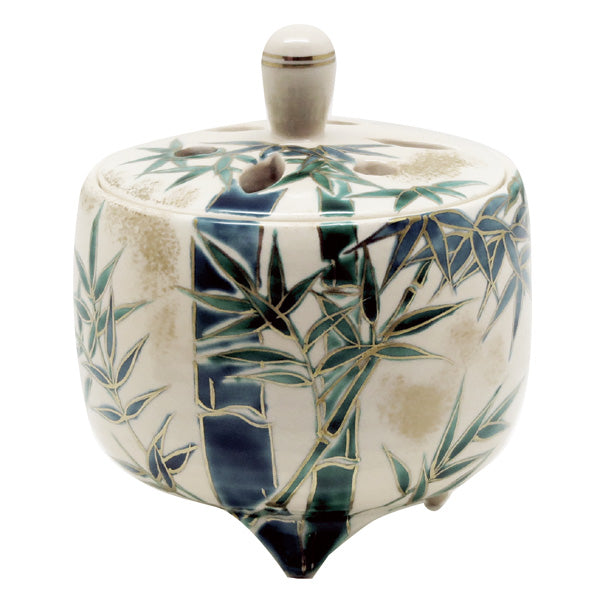 Yamadamatsu Kyoyaki Incense Burner: Iroe Bamboo with Paper Box (01753)
