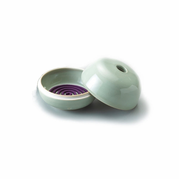 Yamadamatsu Incense Burner for Coil Incense Celadon, Paper Box (01884)