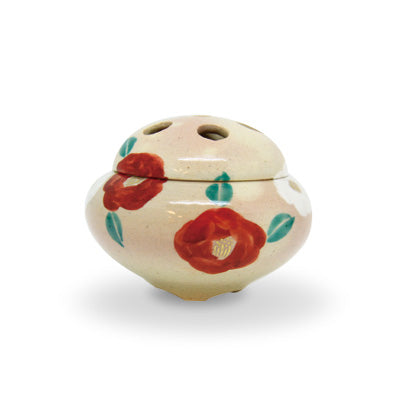 Yamadamatsu Rokubei Kiln Incense Burner: Camellia (Small), Paper Box (01984)