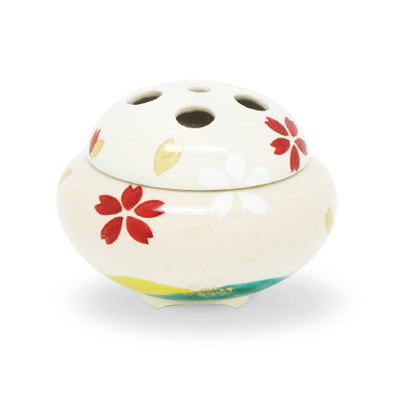 Yamadamatsu Rokubei Kiln Incense Burner: Cherry Blossom (Large), Paper Box (01985)