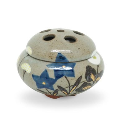 Yamadamatsu Rokubei Kiln Incense Burner: Autumn Grass (Large), Paper Box (01987)