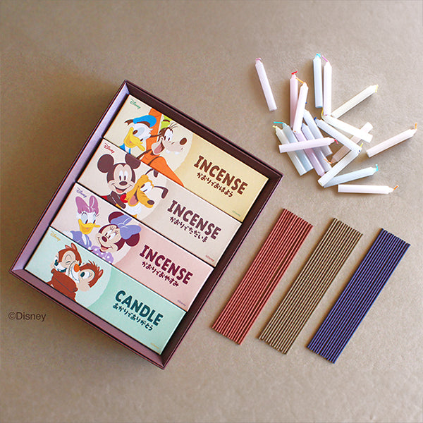 Nippon Kodo Disney Incense 3 types 50g each & Candle 24 stick Assortment Gift (85510)