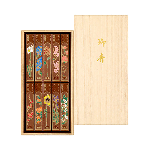 Nippon Kodo Hana no Shiori Assortment 10 types 10g each in Paulownia box (65021)
