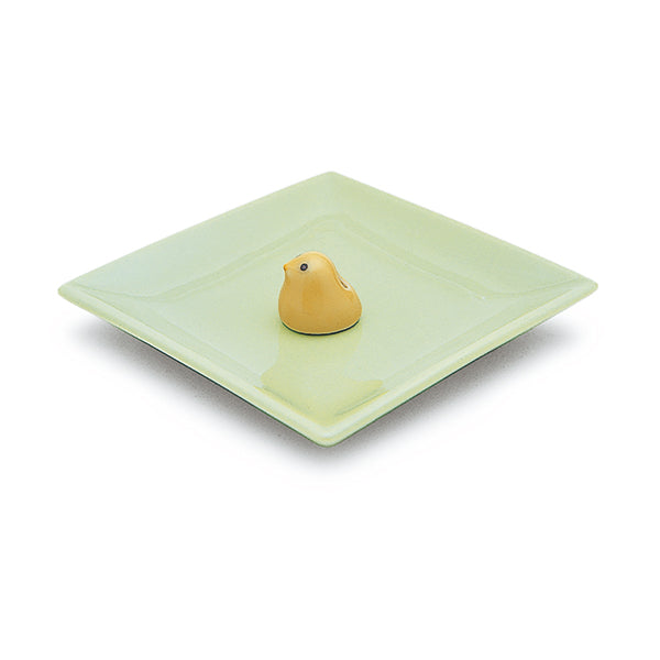 Nippon Kodo Ceramic Incense Plate & Chick Holder Mint Green (97528)