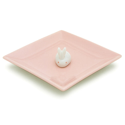 Nippon Kodo Ceramic Incense Plate & Rabbit Holder Pink (97524)