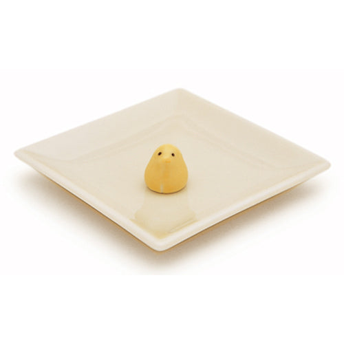 Nippon Kodo Ceramic Incense Plate & Chick Holder Ivory (97529)