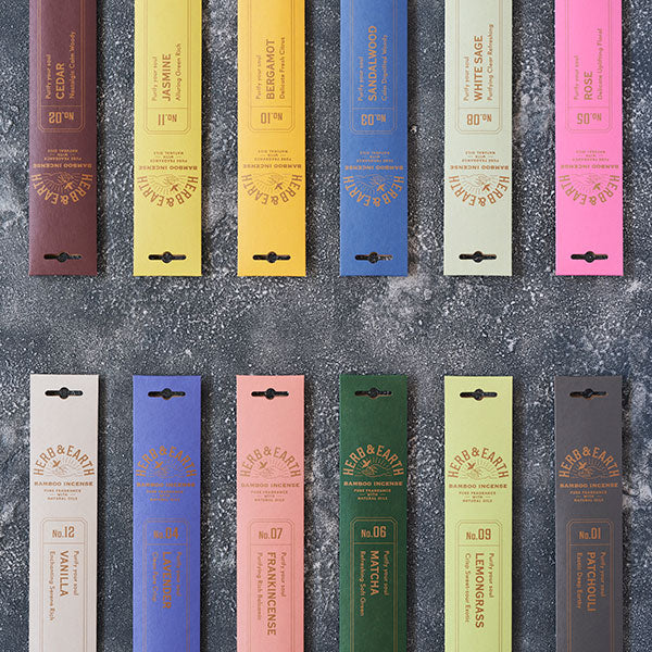 Nippon Kodo H&E (Herb & Earth) Bamboo Incense Rose 20 Sticks (70005)