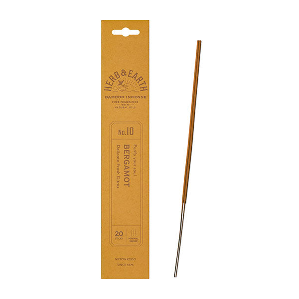 Nippon Kodo H&E (Herb & Earth) Bamboo Incense Bergamot 20 Sticks (70010)