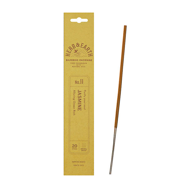Nippon Kodo H&E (Herb & Earth) Bamboo Incense Jasmine 20 Sticks (70011)