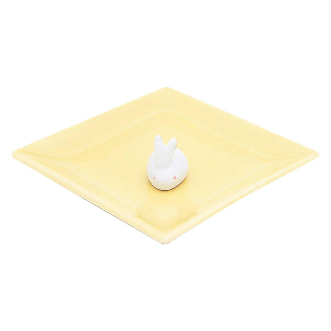 Nippon Kodo Ceramic Incense Plate & Rabbit Holder Yellow (97525)