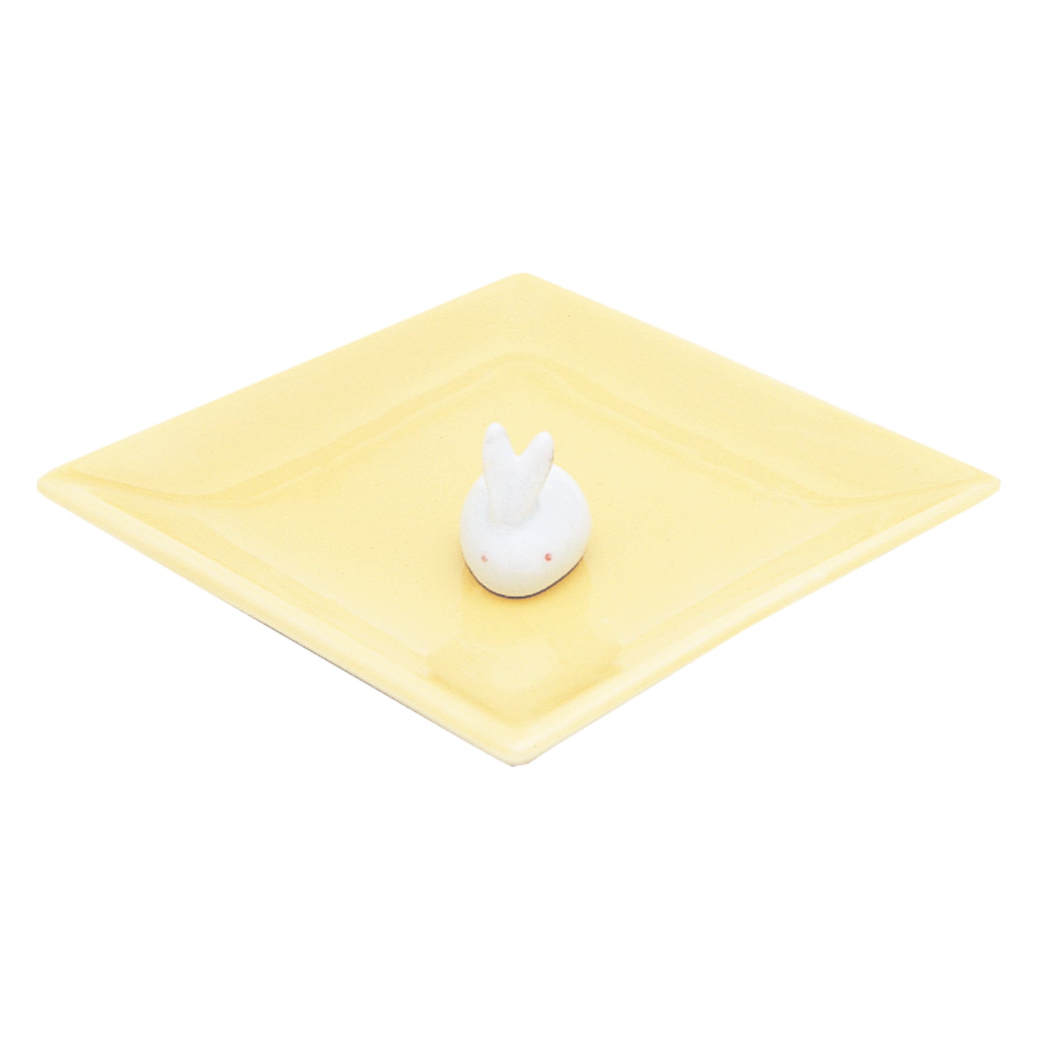 Nippon Kodo Ceramic Incense Plate & Rabbit Holder Yellow (97525)