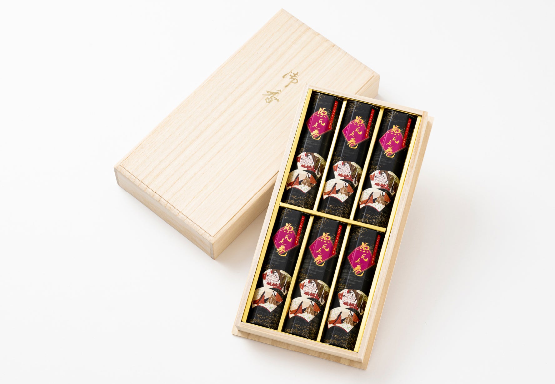 Kikujudo Genji-no-Maki Gift Set 6 bundles with Paulownia Box (101905)
