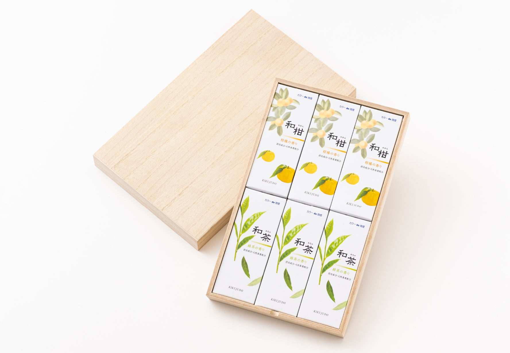 Kikujudo Wakan & Wacha Gift Set 2 types 3 boxes each with Paulownia Box (103045)