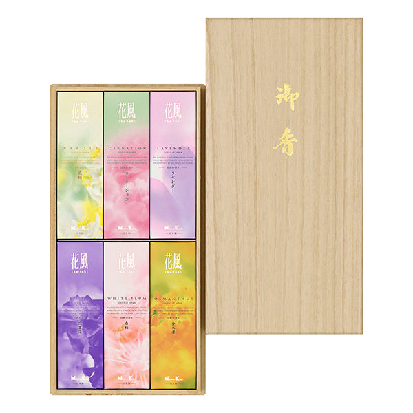 Nippon Kodo Ka-fuh Incense Gift Set 6 types in Paulownia Box (27487-006)