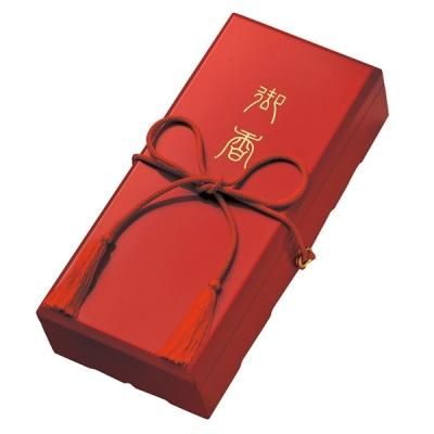 Baieido Kokonoe no Kumo 7 Bundles of Long Incense in Red-Lacquered Footed Box (#NA613)