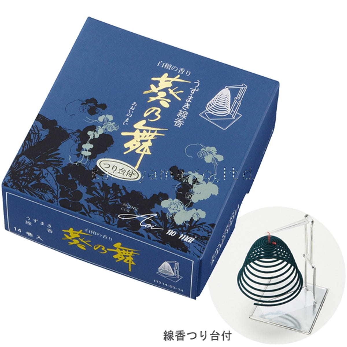 Kameyama Aoinomai Sandalwood 14 coils Spiral Incense (With Hanging Thread) (13140314)