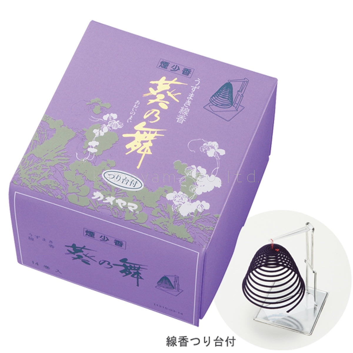 Kameyama Aoinomai Low-Smoke Spiral Incense 14 coils (with Incense Stand) (13150314)