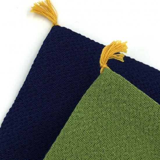 Shunkohdo Reversible Fukusa Mat Navy × Green (7040)