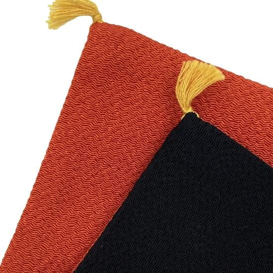 Shunkohdo Reversible Fukusa Mat Brick Red × Black (7040)