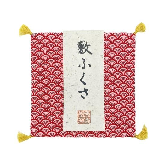 Shunkohdo Reversible Fukusa Mat Seigaiha Pattern (Red) × Scarlet (7040)