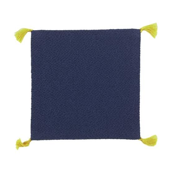 Shunkohdo Reversible Fukusa Mat Seigaiha Pattern (Blue) × Navy (7040)