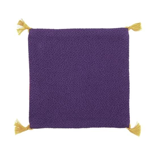 Shunkohdo Reversible Fukusa Mat Vermilion with Gold & Silver Speckle × Purple (7040)