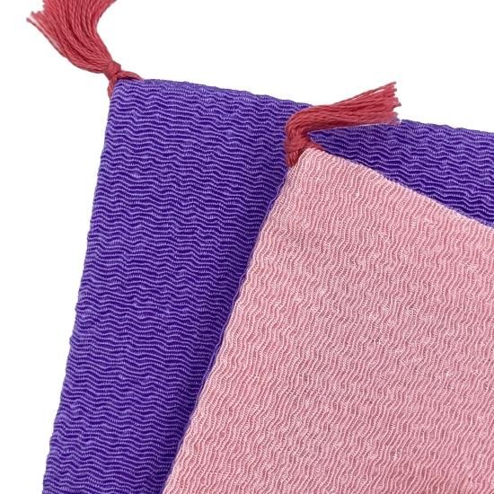 Shunkohdo Reversible Fukusa Mat Wisteria Purple × Pink (7040)