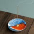 Baieido Arita Porcelain Incense Holder Red Fuji (Hokusai) (#671)