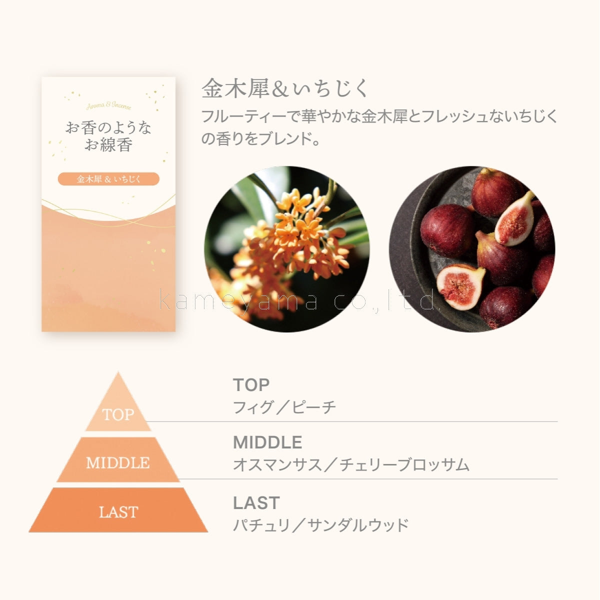 Kameyama Perfume-Like Incense Osmanthus & Fig 50g (23020003)