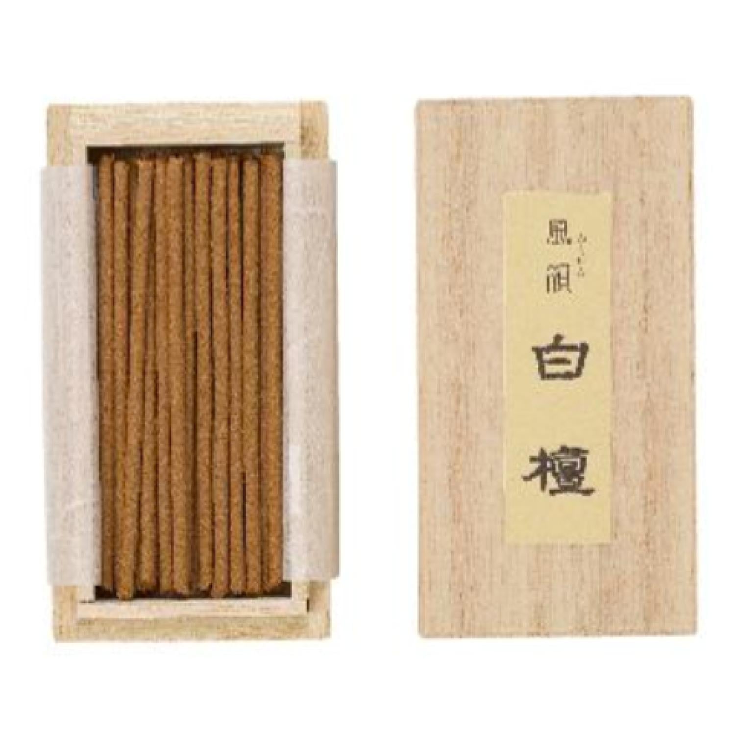 Minorien Fuin Sandalwood Mini stick 20 sticks in Paulownia Wood Box (#020401)