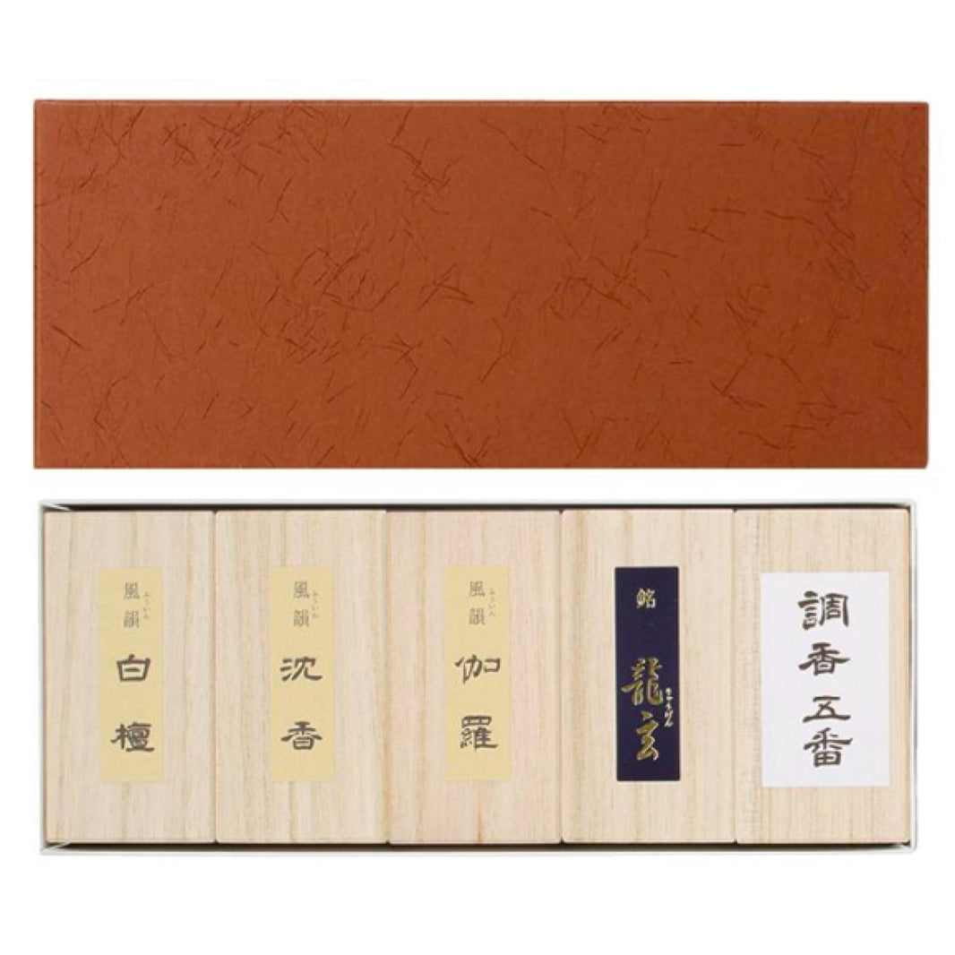 Minorien Fu-in Mini stick Assortment 5 types 20 sticks each (Sandalwood, Aloeswood, Kyara, Kyara Ryugen, Choko Goban) (#050201)