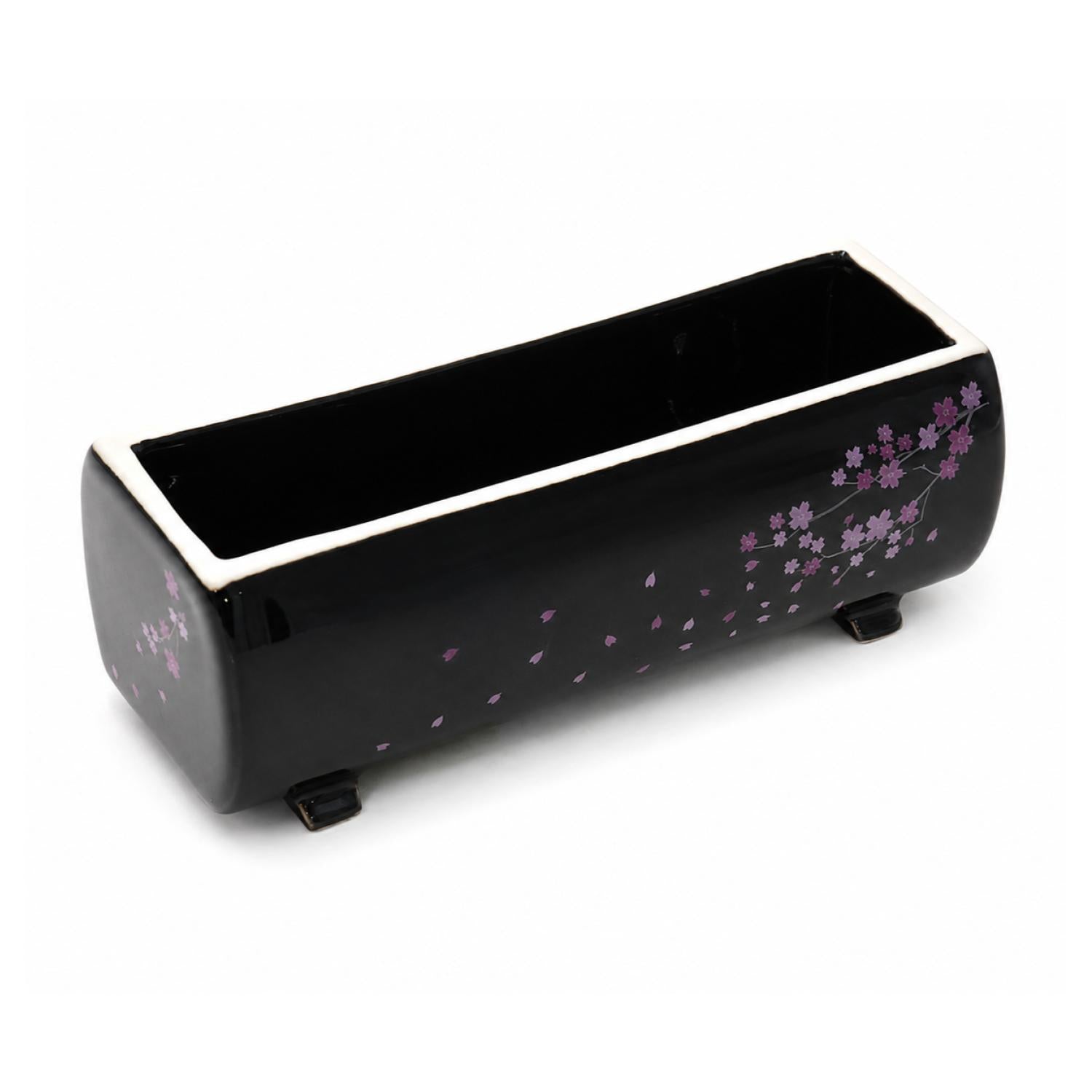 Osagawa Nisaburo Shoten Setoyaki Ceramic Long Incense Burner Night Cherry Blossom ()