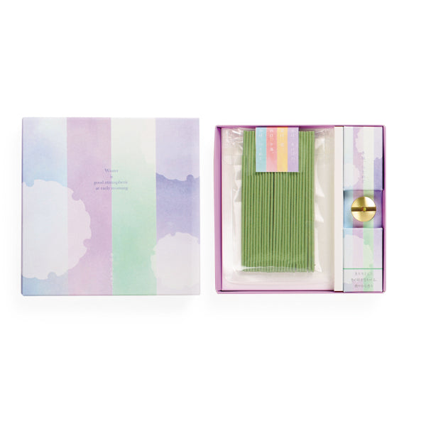 Yamadamatsu Makura no Soshi Winter Morning Slim Incense Holder Set (64176)
