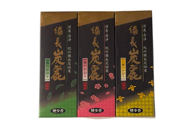 Baikundo Binchotan Rei 3-Piece Assortment (Forest, Plum Blossom & Sandalwood) (930)