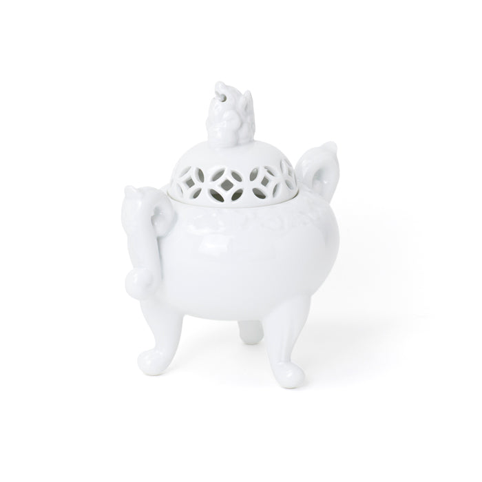 Shoyeido Incense Burner White Chrysanthemum Arabesque with Handles (712312)