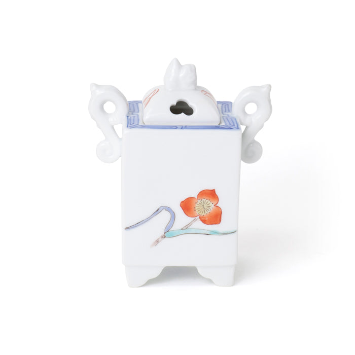 Shoyeido Incense Burner Nishiki Dayflower Design with Handles (Square) (714214)