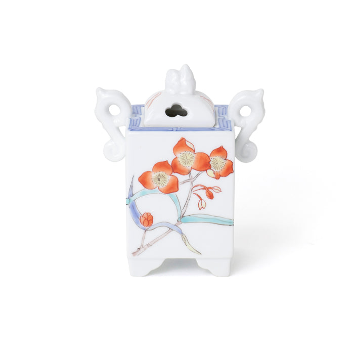 Shoyeido Incense Burner Nishiki Dayflower Design with Handles (Square) (714214)
