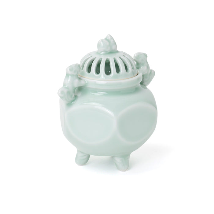 Shoyeido Incense Burner White Celadon with Handles (Hexagonal) (714314)
