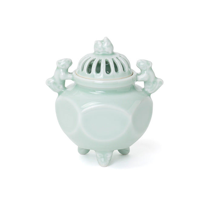 Shoyeido Incense Burner White Celadon with Handles (Hexagonal) (714314)