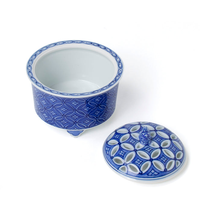 Shoyeido Incense Burner Sometsuke Shippo (Blue-and-White Cloisonné Pattern) (714513)
