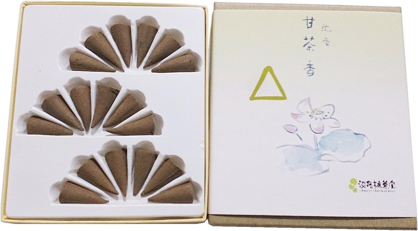 Awaji Baikundo Amacha-kou Jinkoh (Agarwood) 18 cones (006)