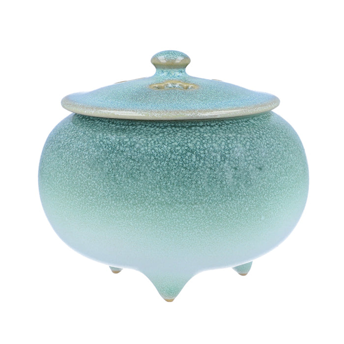 Shoyeido Incense Burner White Kiln Oribe Glaze (724201)