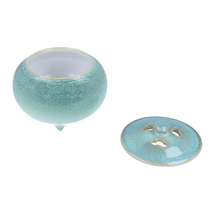 Shoyeido Incense Burner White Kiln Oribe Glaze (724201)