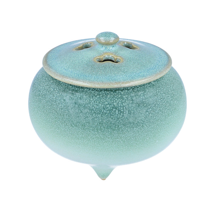 Shoyeido Incense Burner White Kiln Oribe Glaze (724201)