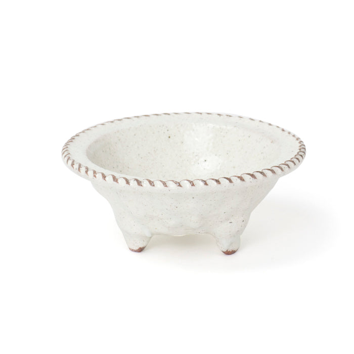 Shoyeido Incense Burner Rope-Edge Rim, White Glaze (724912)