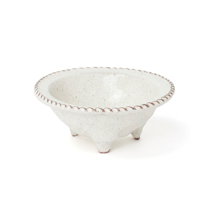 Shoyeido Incense Burner Rope-Edge Rim, White Glaze (724912)