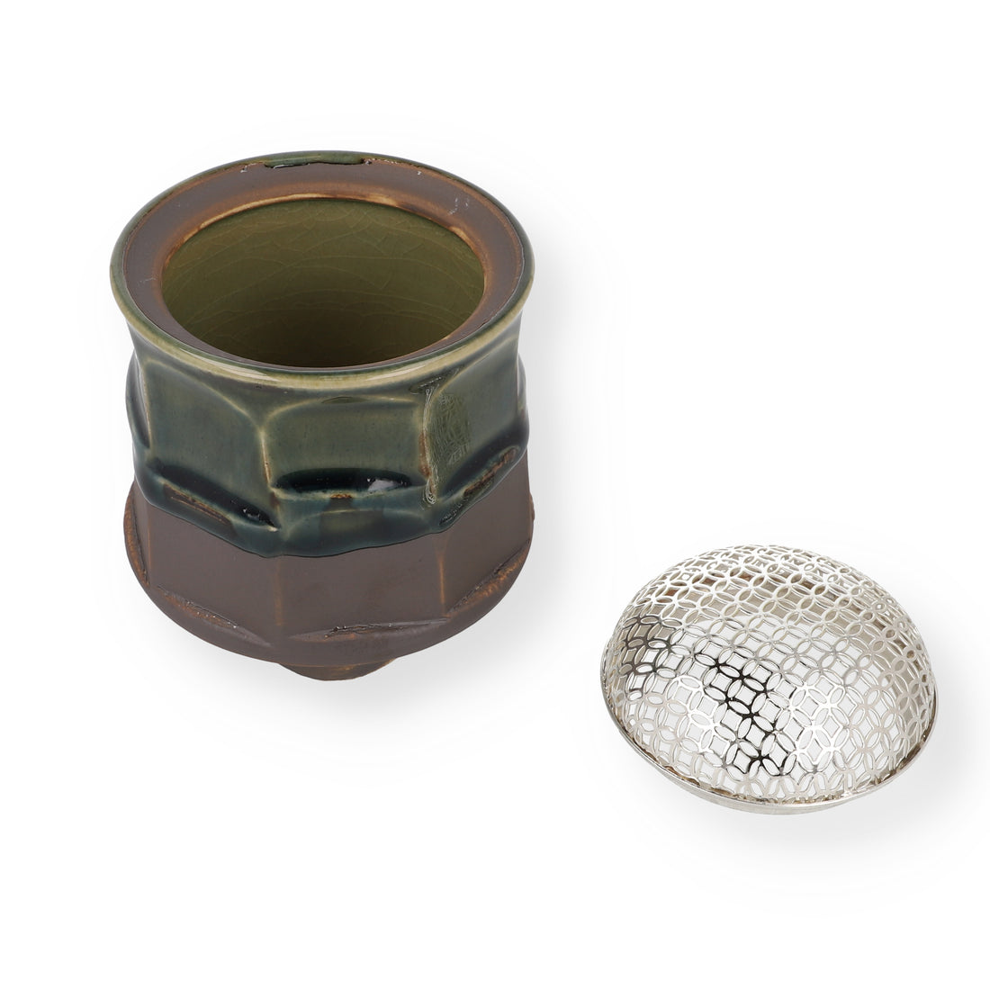 Shoyeido Incense Burner Oribe Cylindrical Design (724921)