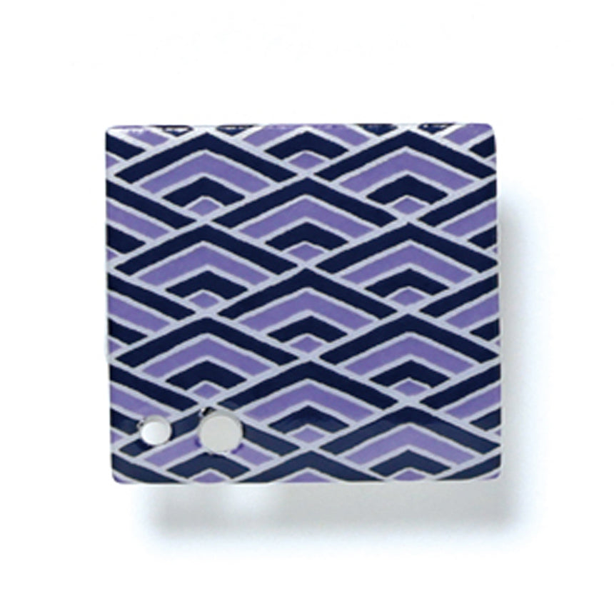 Shoyeido Oriori Incense Holder Blue Seigaiha Diamond Pattern (730415)