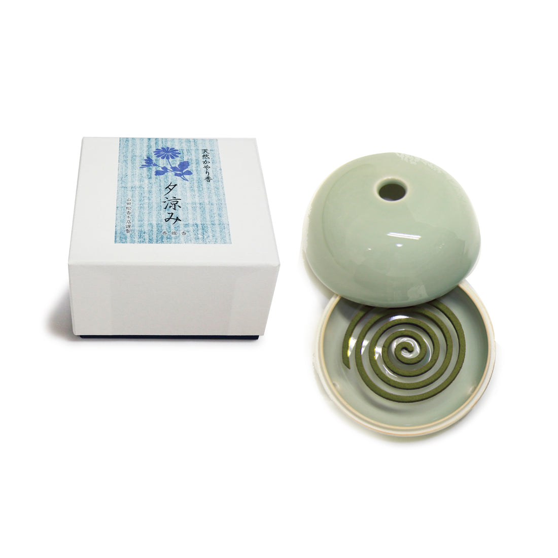 Yamadamatsu Kayari-koh Yusuzumi Mosquito Coil Incense & Burner Gift Set (73112)